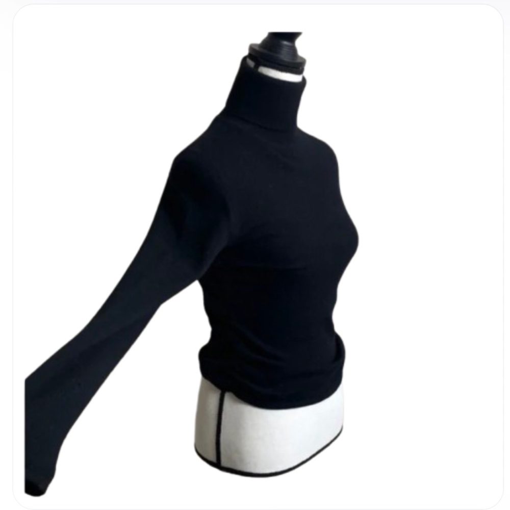 100% cashmere Ruched sweater Aqua Elegant Black Cashmere Knit